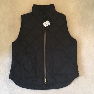 Black J. Crew Factory Quilted Vest